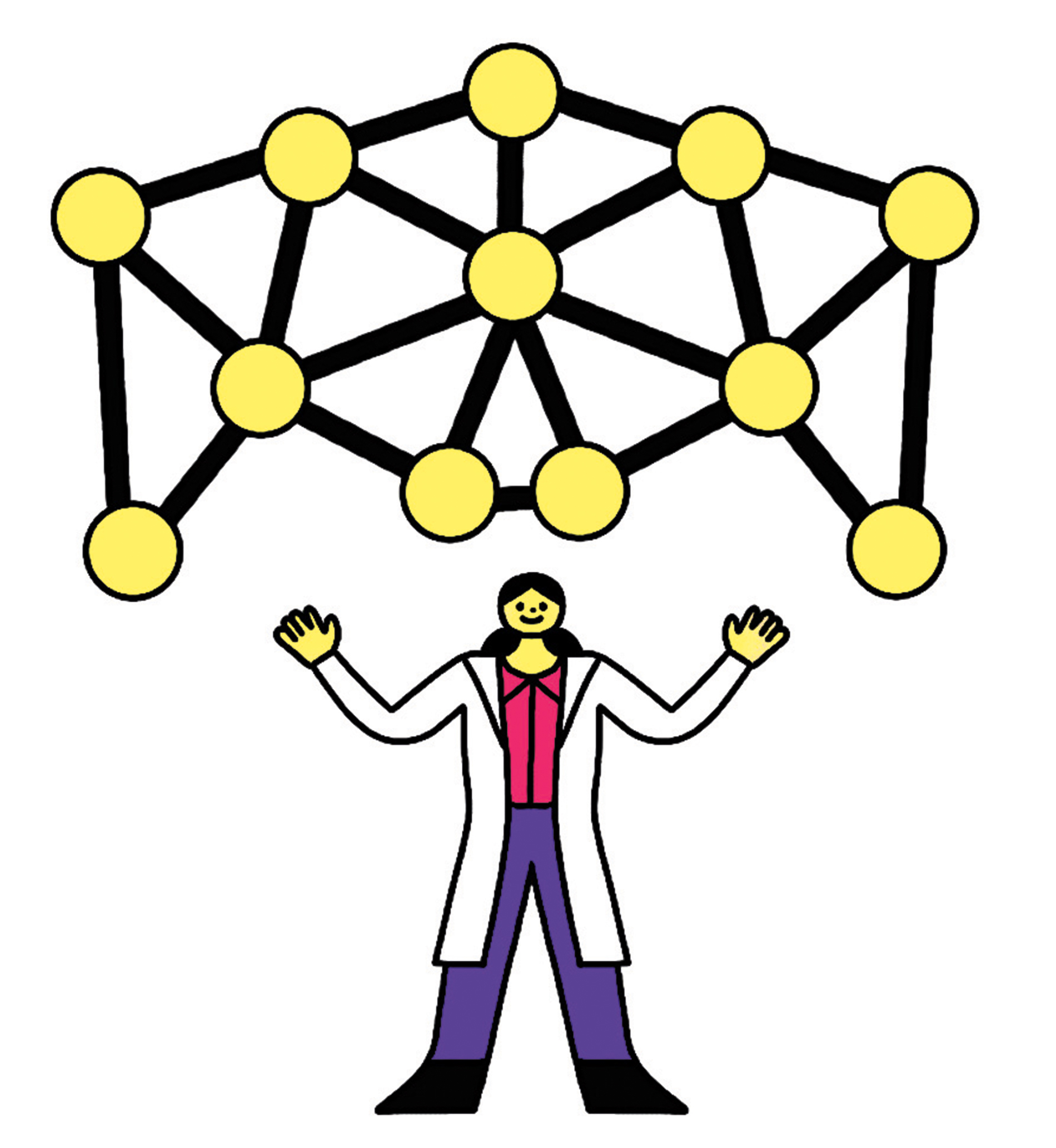 illustration of a researcher with results